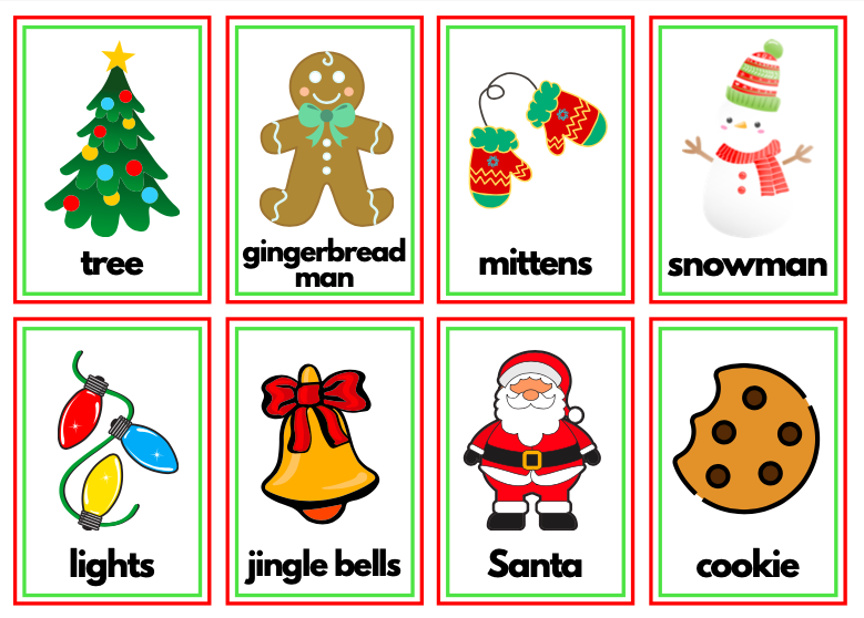 Christmas flashcards